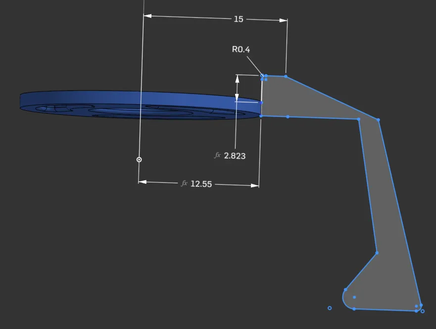 picture of the shell with dimensions